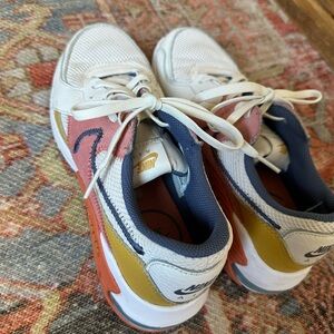 Nike Air White, Yellow, and Pink Sneakers